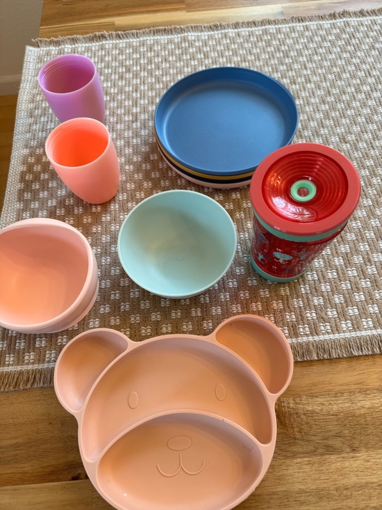 Other - Assorted Kids Silicone Tableware Set - Pink, Peach, Blue, Mint